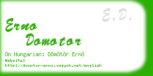 erno domotor business card