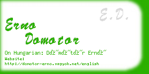 erno domotor business card